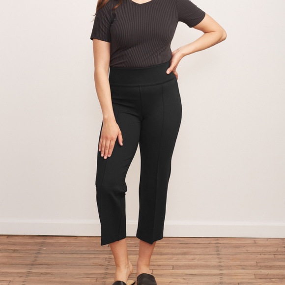 Brass Clothing Pants & Jumpsuits Cropped Pintuck Ponte Pant Brass